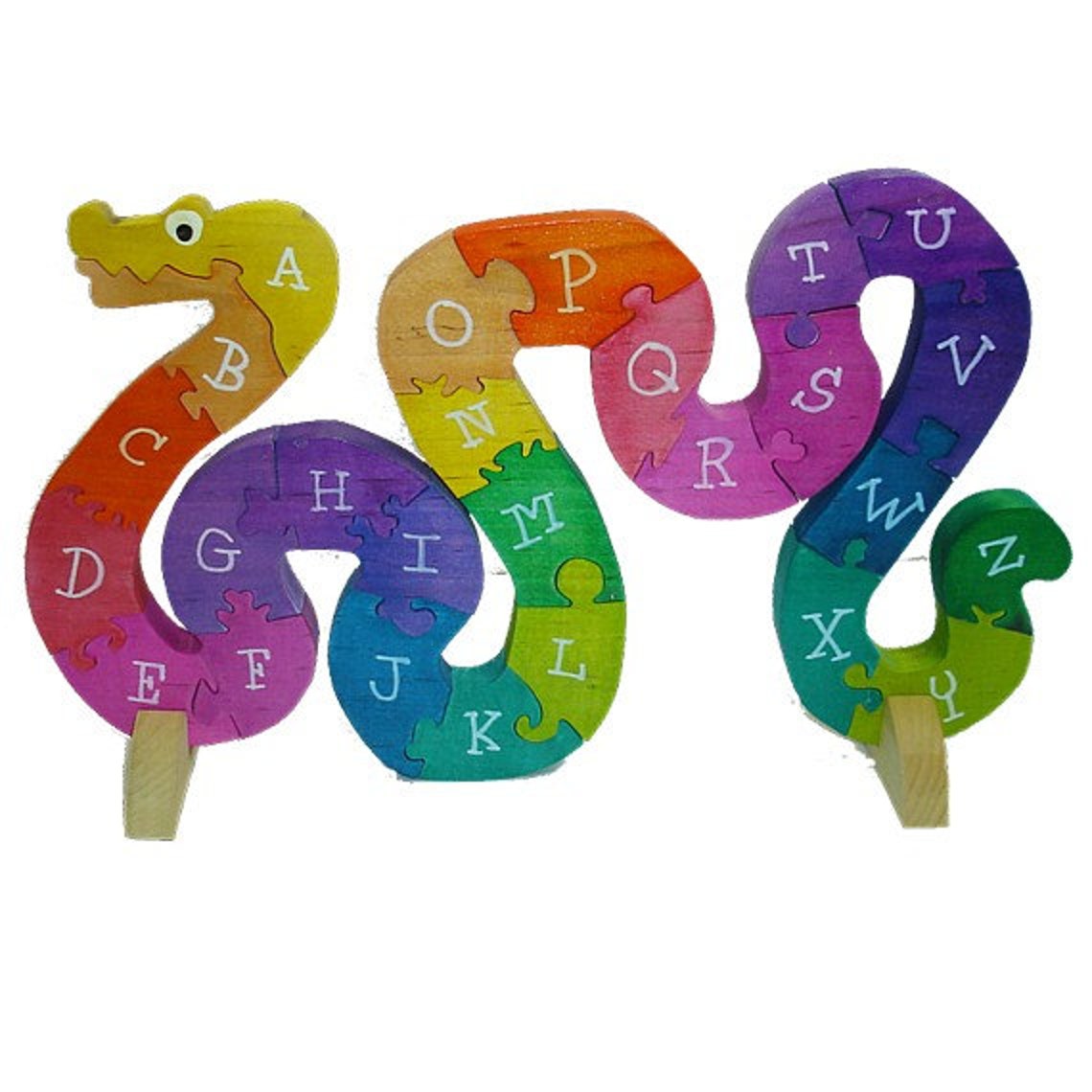 Large Jigsaw Puzzle Rainbow Alphabet Snake Puzzle Educational | Etsy