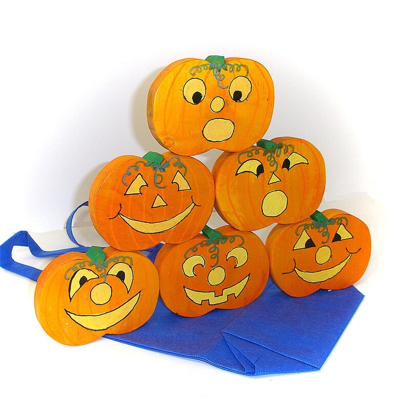 Halloween Pumpkin Stacking Game Wooden Stacking Toy Pumpkins | Etsy