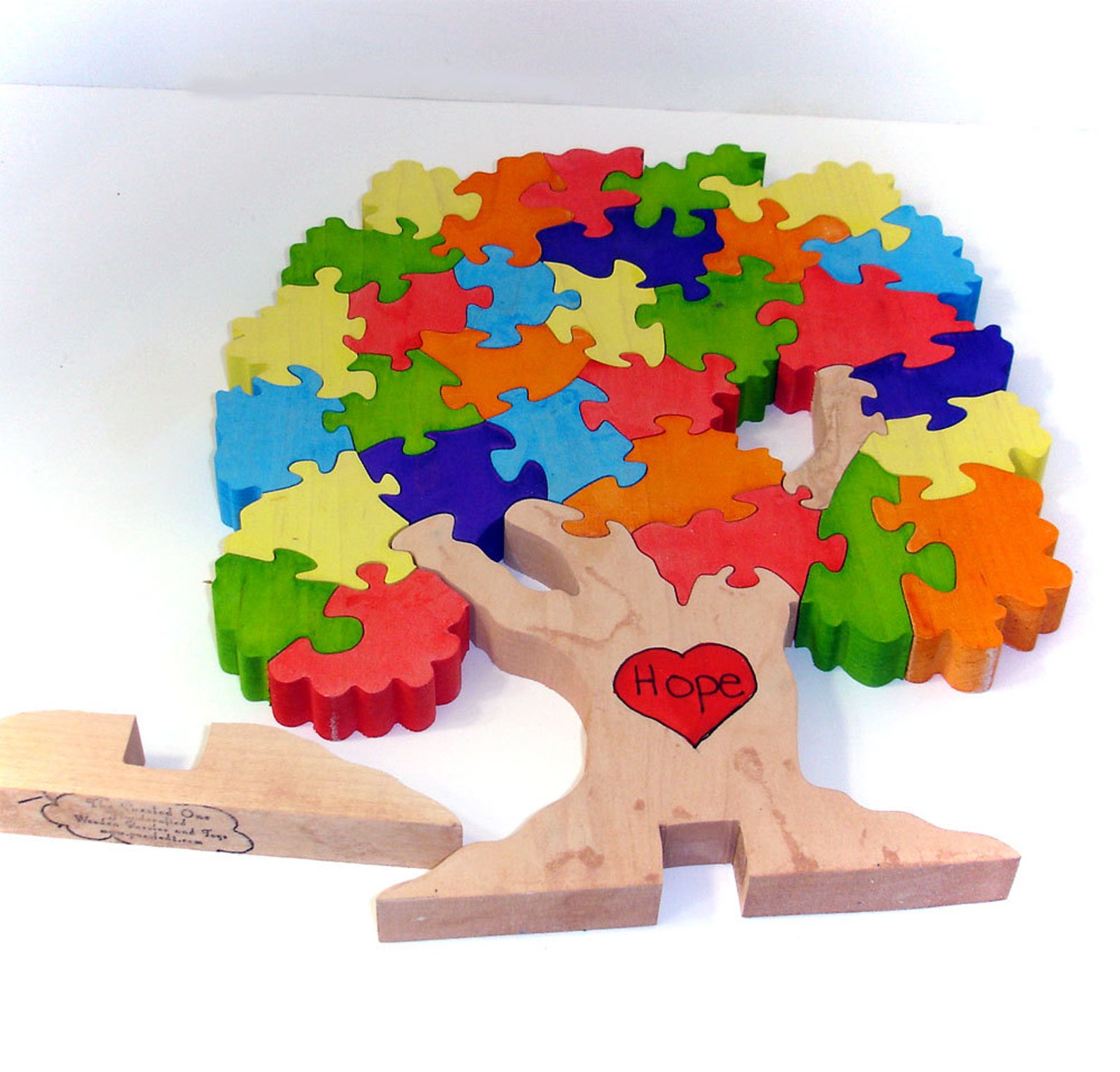 The Hope Tree for Autism Awareness Wooden 3D Puzzle Large Etsy
