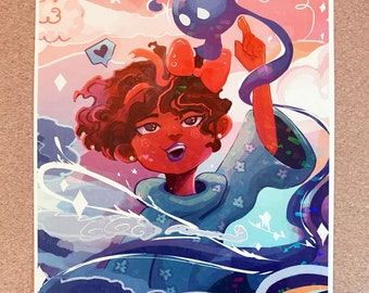 Prism World Holographic Zoe Painting Art Print (8.5 x 11)