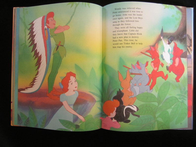 1989 Disney Peter Pan Hardcover Twin Books Gallery Books Etsy