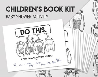 Do This - Children's Book Kit - Baby Shower Activity // Black & White