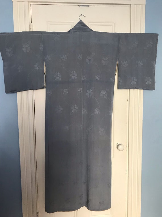 Vintage blue silk kimono