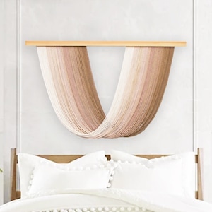 Large Dip Dye Macrame Wall Hanging, Ombre Macrame Wall Hanging, Fiber Art, Neutral Macrame Wall Hanging, Neutral Ombre Macrame Headboard