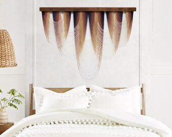 Dip Dye Macrame Wall Hanging, Fiber Art Wall Hanging, Macrame Headboard, Large Macrame Wall Hanging, Black & Brown Macrame Wall Hanging