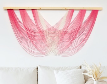 Dip Dye Macrame Wall Hanging, Macrame Headboard, Large Macrame Wall Hanging, Pink Ombre Macrame Wall Hanging, Extra Large Macrame Wall Art