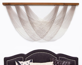 Dip Dye Macrame Wall Hanging, Macrame Headboard, Large Macrame Wall Hanging, Taupe Ombre Macrame Wall Hanging, Extra Large Macrame Wall Art