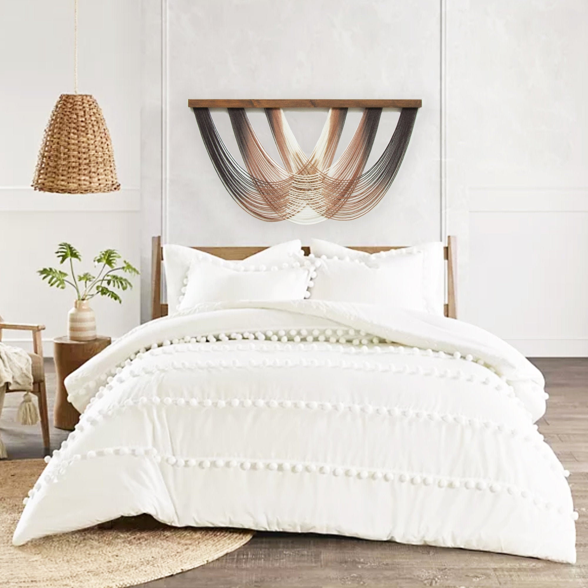 Colgante de pared de Macrame, colgante de pared de tinte de inmersión, colgante de pared de Macrame grande, cabecero de Macrame, arte de pared de Macrame, arte de fibra, macrame de tinte de inmersión