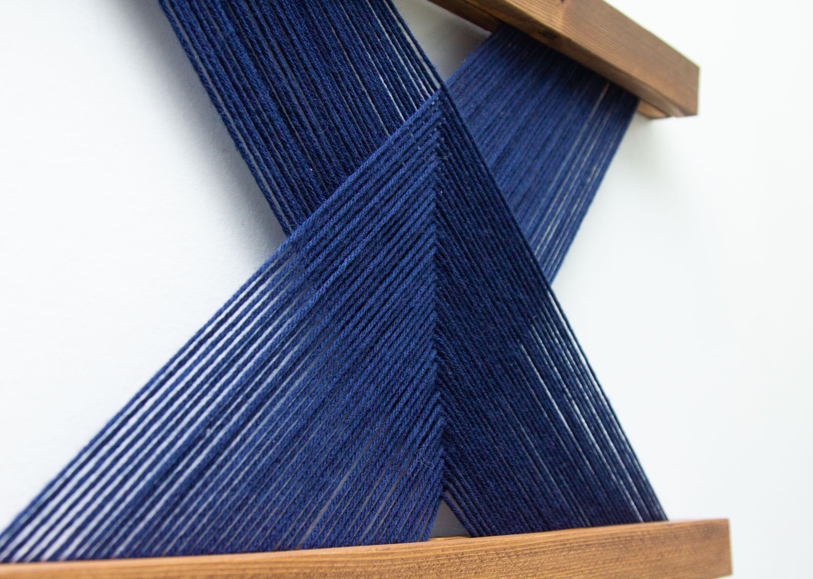 Navy Blue Fiber Art Wall Hanging Navy Blue Yarn Wall Hanging Etsy