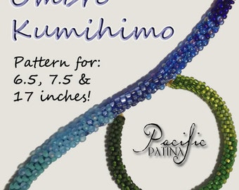 Ombre Kumihimo Pattern - Includes Kumihimo instructions, 3 ending techniques and pattern!