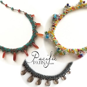 Infintie Edges Necklaces Kumihimo Pattern - Includes Kumihimo instructions, 3 ending techniques and pattern!