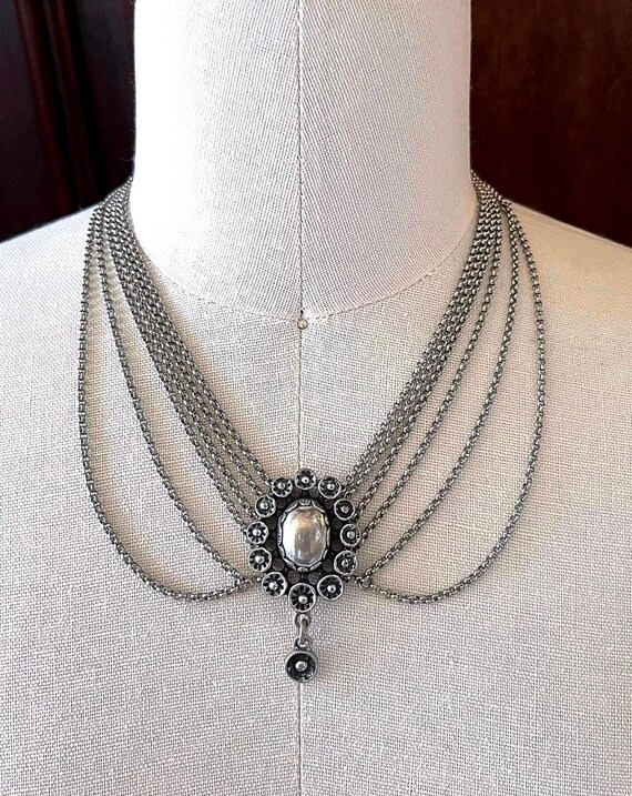 Fabulous vintage German Tractenkette 835 Silver traditional Old World Charm gorgeous hallmarked Jugendstil Goiter Necklace