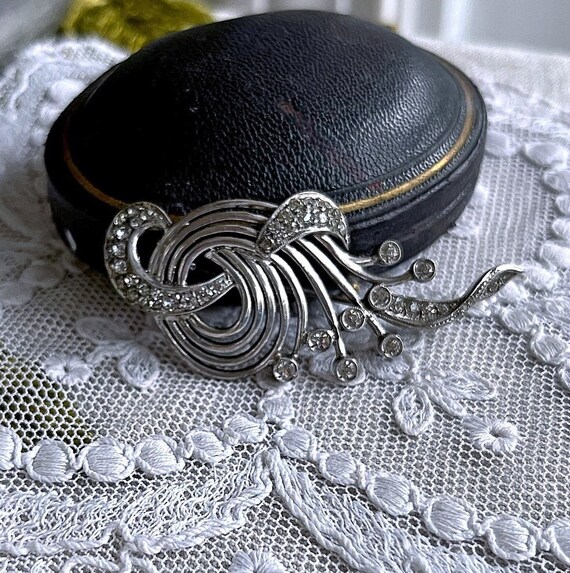 Romantic Antique Art Deco 1920s 835 Silver brilli… - image 4