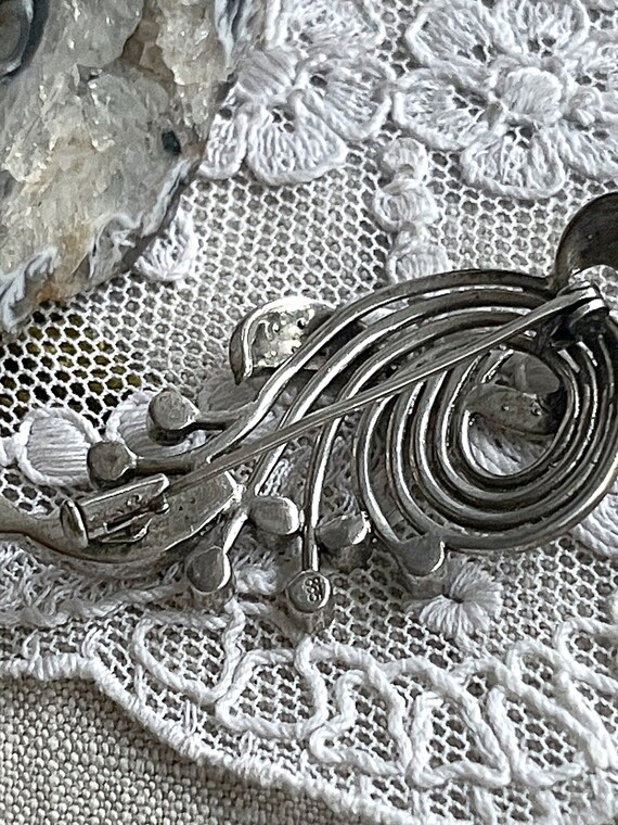 Romantic Antique Art Deco 1920s 835 Silver brilli… - image 6