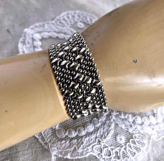 Fine Sergio Gutierrez SG vintage Haute Couture Liquid Metal signed Designer Bracelet