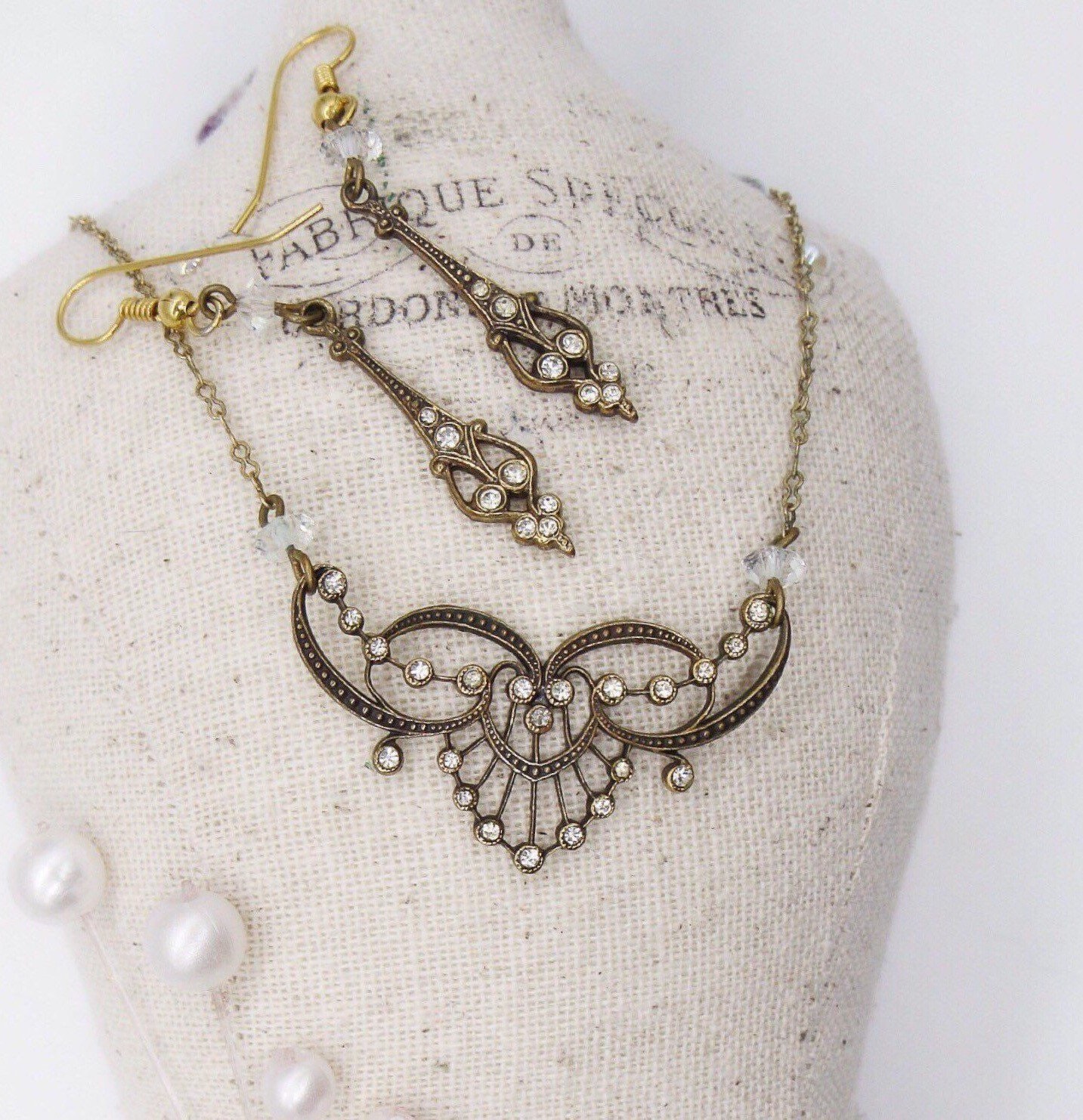 Pididdly Links vintage dainty Victorian revival antiqued bronze faceted