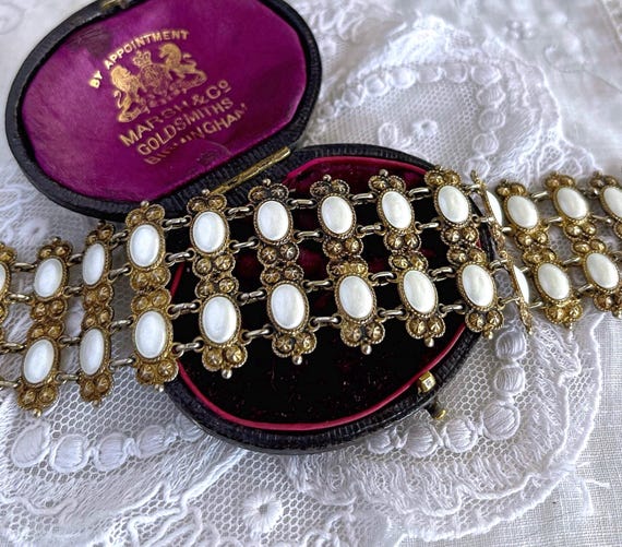 Rare vintage John Baalerud NORWAY Sterling Silver Vermeil Enamel accented Triple row Link Bracelet