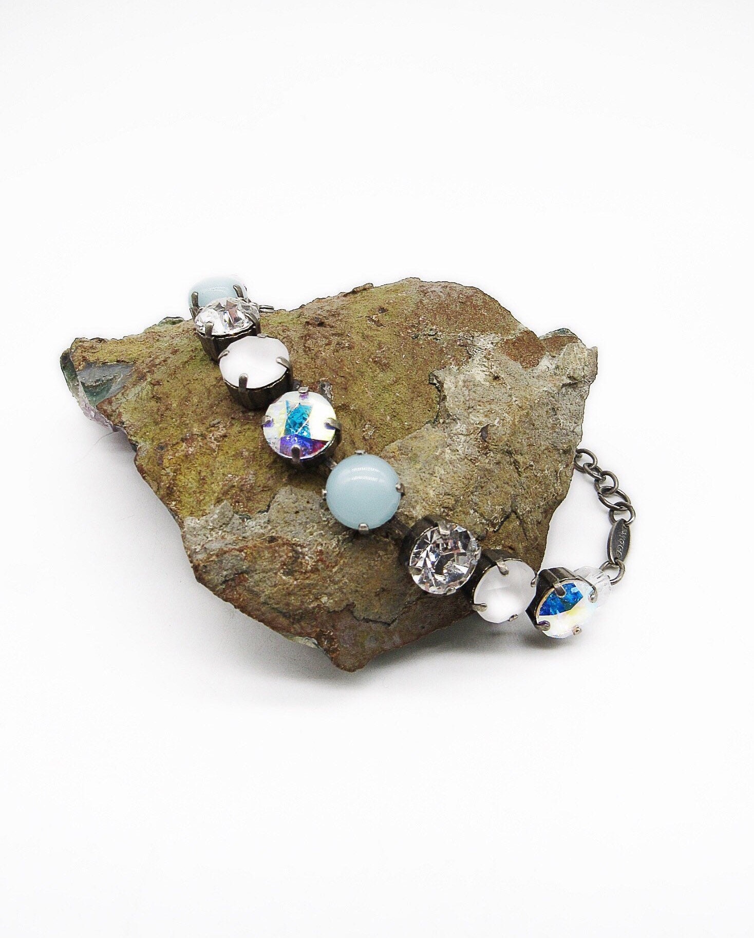 Vintage retired Sabika antiqued silver tone faceted Swarovski Crystal