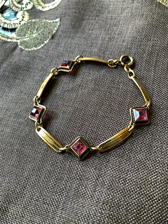 Provident Stock Co PR ST CO 12k Gold Filled Link Bracelet Vintage Art Deco 1930/'s Excellent Condition