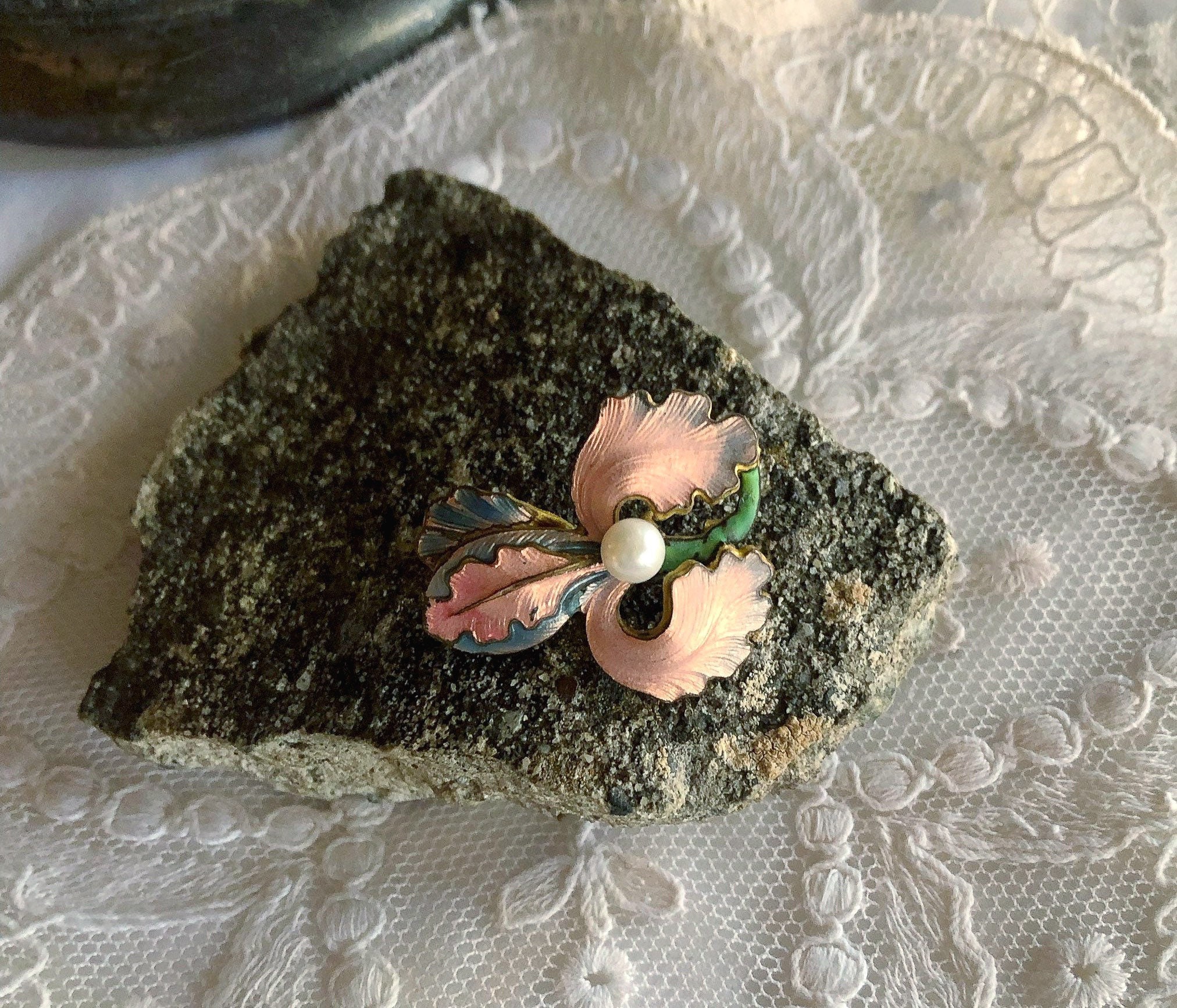 Antique Art Nouveau gold rolled Belle Époque French me not