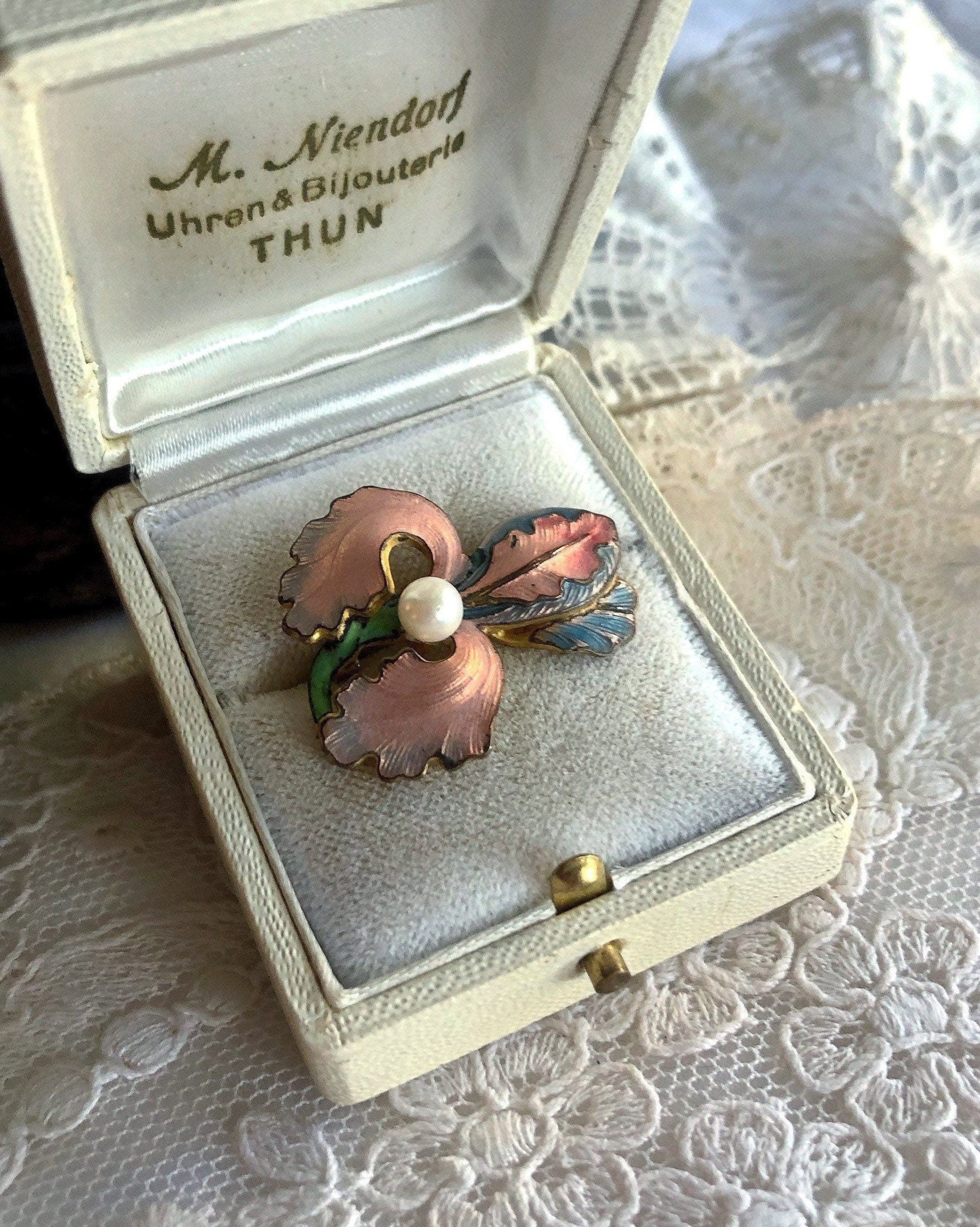 Antique Art Nouveau gold rolled Belle Époque French me not