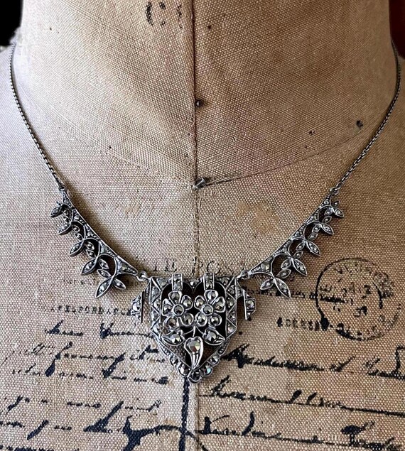 Vintage Art Deco Austria Germany 935 Silver brilliant sparkling faceted Marcasite accented stamped Geometric Collier Necklace