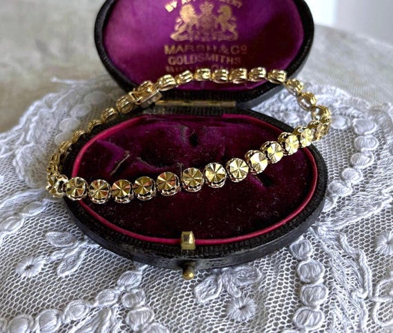 Vintage 14k Yellow Gold Hallmarked Fancy Link Bracelet – 7 Inch