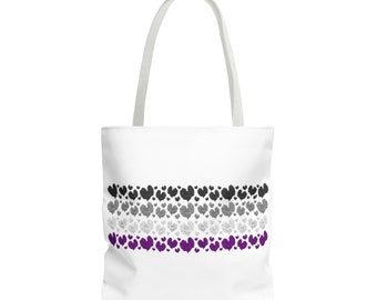 Bolsa de asas de corazones del Orgullo Asexual (LGBT) (AOP)