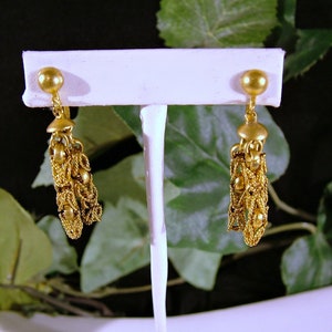 Vintage Art Deco Unique Gold Wash Screw Back Earrings