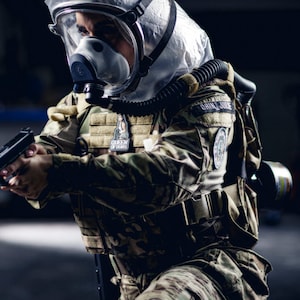 Israeli Army Gas Mask | Full Face NBC Hood | Blower Air System | Military Tactical Gear | 40mm NATO Compatible | Free Shipping
