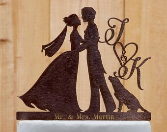 Customized Wedding Cake Topper With Dog, Personalized Cake Topper for Wedding, Custom Personalized Wedding Cake Topper, Couple Cake Topper16