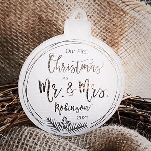 2023 Modern Personalized Couple's Christmas Ornaments/Our First Christmas As Mr & Mrs Ornament/First Married Ornament /1st Christmas Gift