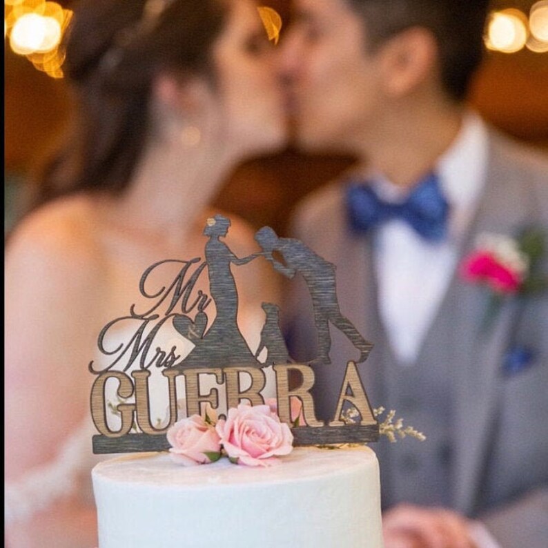 Customized Wedding Cake Topper With Dog Personalized Cake image 3