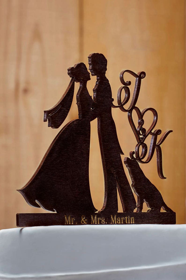 Customized Wedding Cake Topper With Dog Personalized Cake image 1