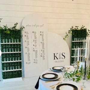 Wedding Seating Chart Large Arch Wedding Seating Chart Arched Panel with easel Entrance Sign Foam Board Custom text, color, Light Weight