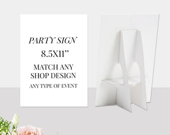 Custom Party Sign Table Top Sign || Foam Board Sign 8x10&quot; or 5x7&quot;