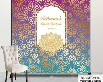 Moroccan Baby Shower Backdrop Arabian Nightshenna Party Etsy