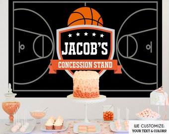 Basketball Themed Photo Booth Backdrop, Concession stand Backdrop, Basketball Birthday banner, Sports Party, Printed or Digital File