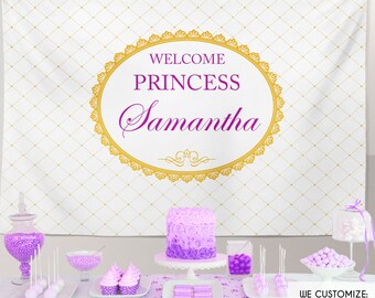Princess Baby Shower Backdrop, Royal Party Banner (Printed or Printable File)