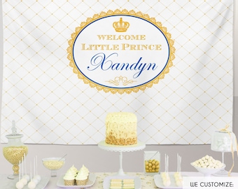 Personalized Prince Baby Shower Backdrop | Royal Party Banner (Printed or Printable)