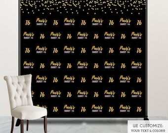 Birthday Photo Booth Backdrop Quinceanera Custom Step & Repeat Backdrop Red Carpet 15th Birthday Printed Or Printable Free Shipping BBD0055