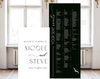 Wedding seating chart and Welcome Sign Large Custom signs Rectangular or Arched self-standing Foam Board Custom text and color, Light Weight