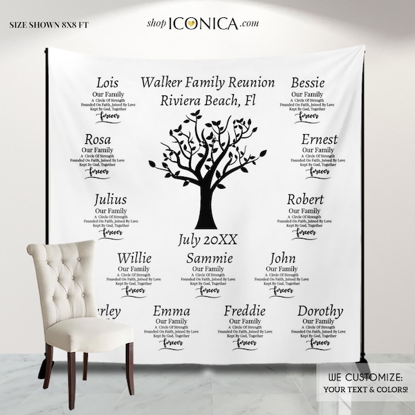 Family Reunion Photo Backdrop,Family reunion banner, Family reunion decorations,Family gathering Step and Repeat Backdrop,Family Tree Banner