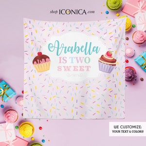 Two sweet backdrop | Two sweet birthday backdrop | Candyland backdrop | two sweet birthday decorations | Sprinkles backdrop|Sweet Shop Decor