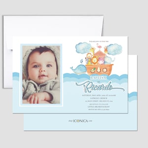 Fiesta del Arca de Noe / Tarjetas de Cumpleaños, Baby Shower o Bautizo