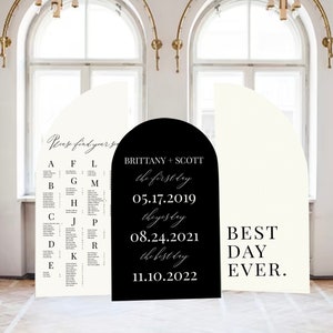 Large Wedding Seating Chart Arch Seating Chart Arched Panel with easel Entrance Sign Foam Board Custom text, color, Light Weight Indoor use