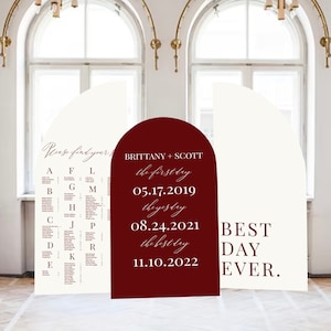 Large Wedding Seating Chart Arch Seating Chart Arched Panel with easel Entrance Sign Foam Board Custom text, color, Light Weight Indoor use