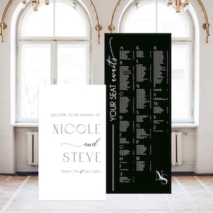 Wedding seating chart Large Custom signs, Rectangular or Arched Panel with easel Entrance Sign Foam Board Custom text, color, Light Weight