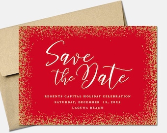 christmas cards save the dateholiday save the date etsy