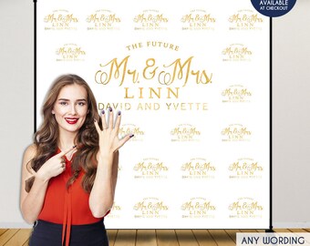 Custom Step and Repeat Wedding Backdrop, Engagement Party Banner (Printed or Digital File)